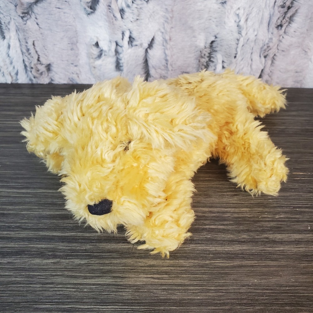 Vtg Merry Makers BOOMER Dog Plush Tan Beige Fuzzy 10" Stuffed Animal 1999 EUC